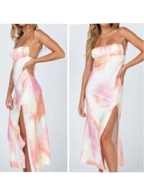 Princess Polly Carsa Slip Dress Tie Dye Size 4 Autumn wedding guest dress